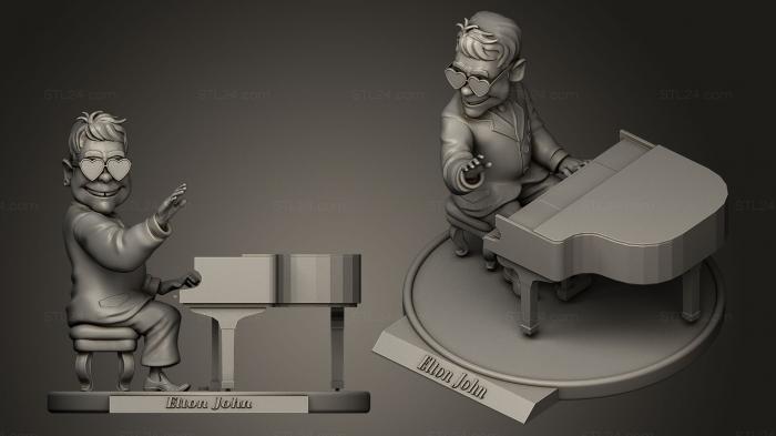 Statues of famous people (Elton John, STKC_0025) 3D models for cnc